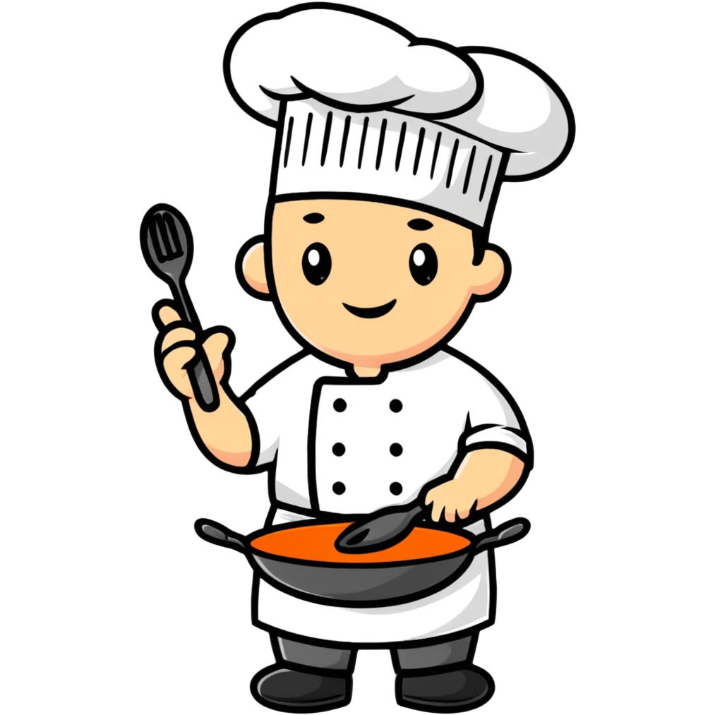 cartoon chef cooking emoji