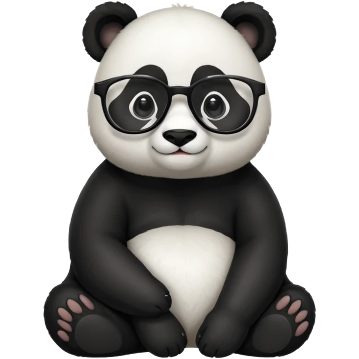 panda sit alone with glasses full body emoji