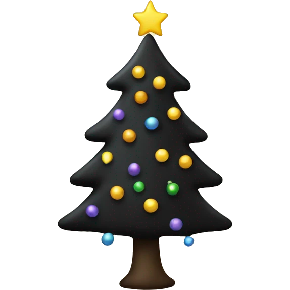 Black Christmas tree emoji