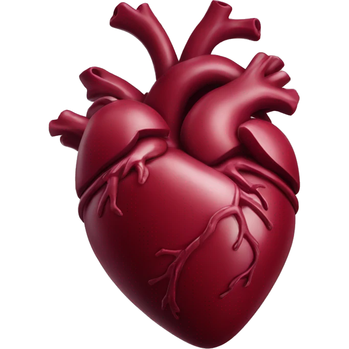 Burgundy anatomical heart  emoji