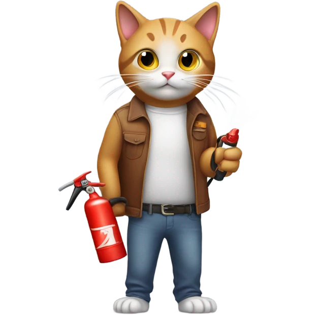 Cat with a fire extinguisher  emoji