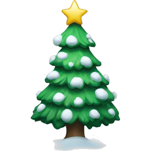 christmas tree with snow on it emoji