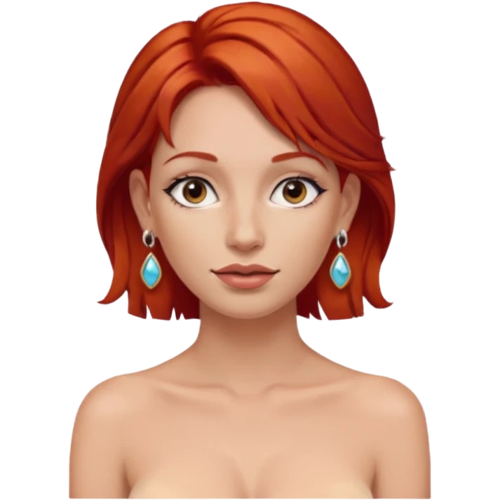 Hot   naked tits red hair princess earrings emoji
