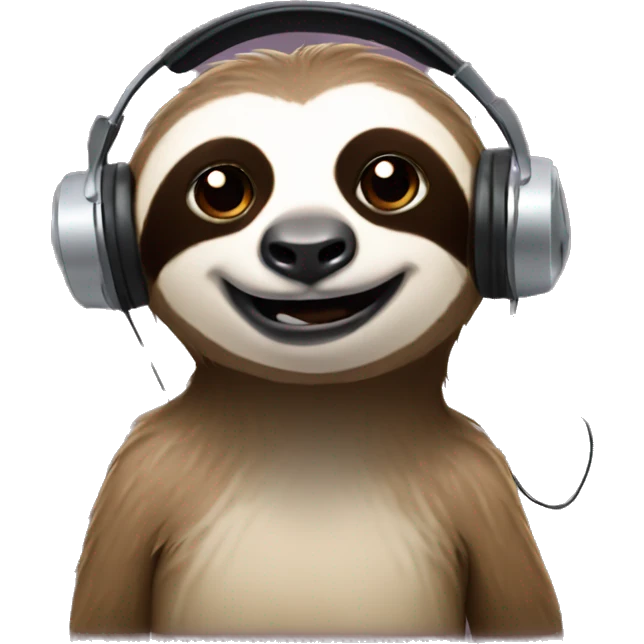 sloth with a call center headphone emoji