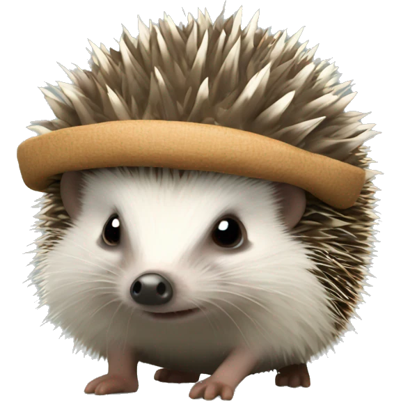 Hedgehog with bunnet emoji