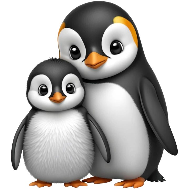 Pingouin hugging a baby pingouin  emoji