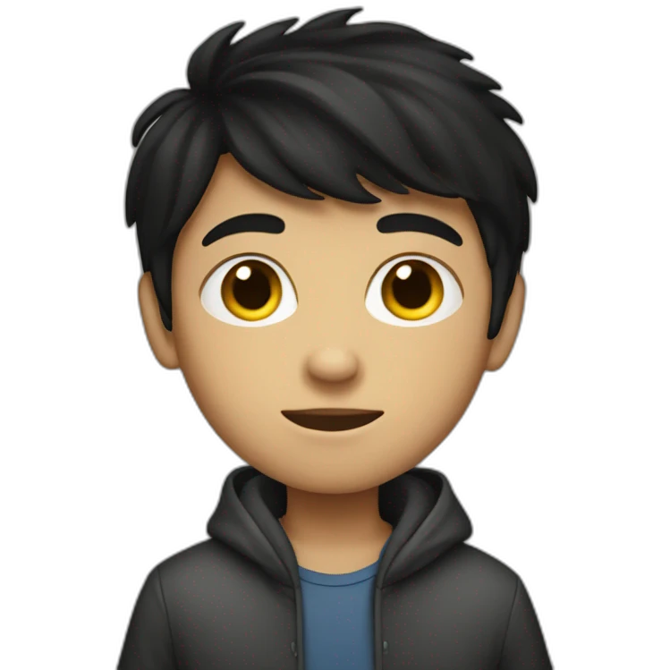young dark-haired boy in hiding emoji
