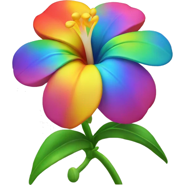 Rainbow Hawaiian flower  emoji