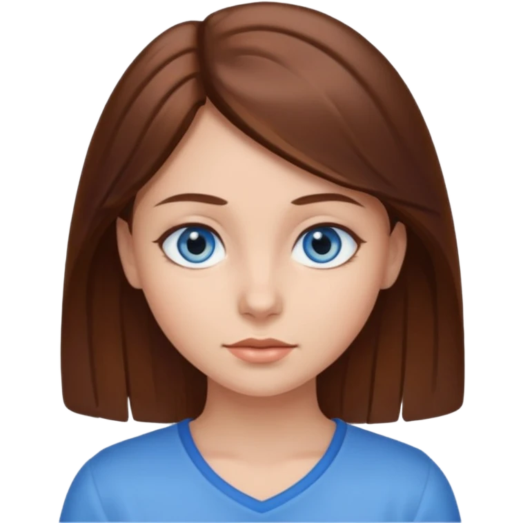 Girl with blue eyes and Brown hair emoji