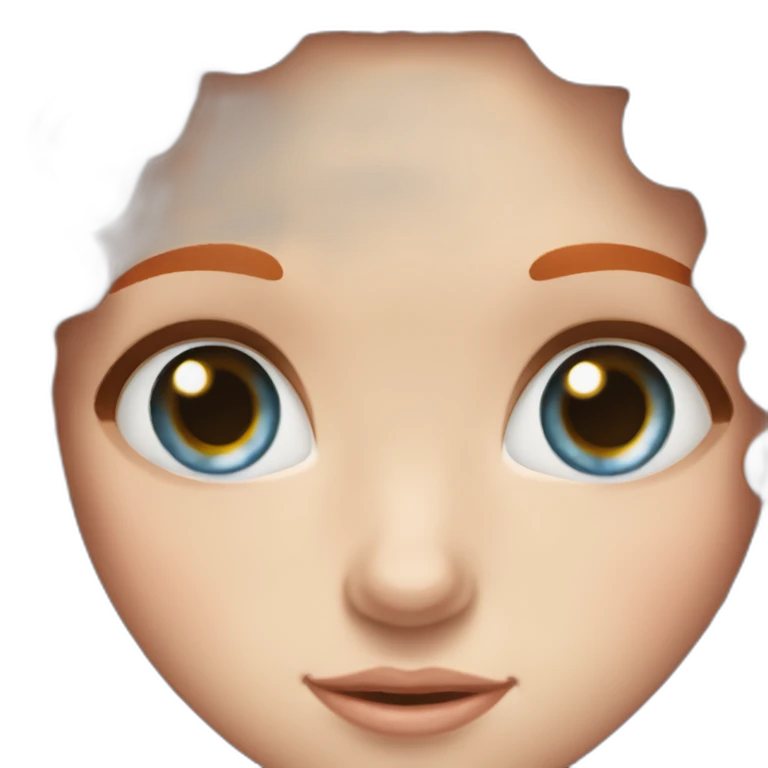 Pale freckly Girl with long curly red hair and blue eyes emoji