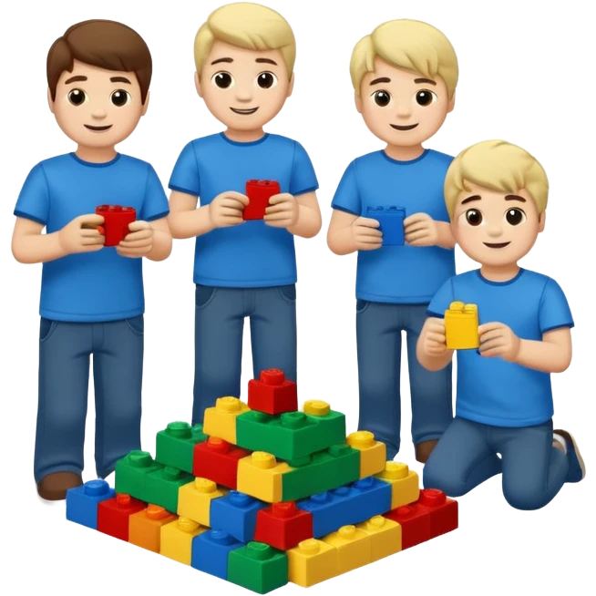 boys playing with legos full body emoji
