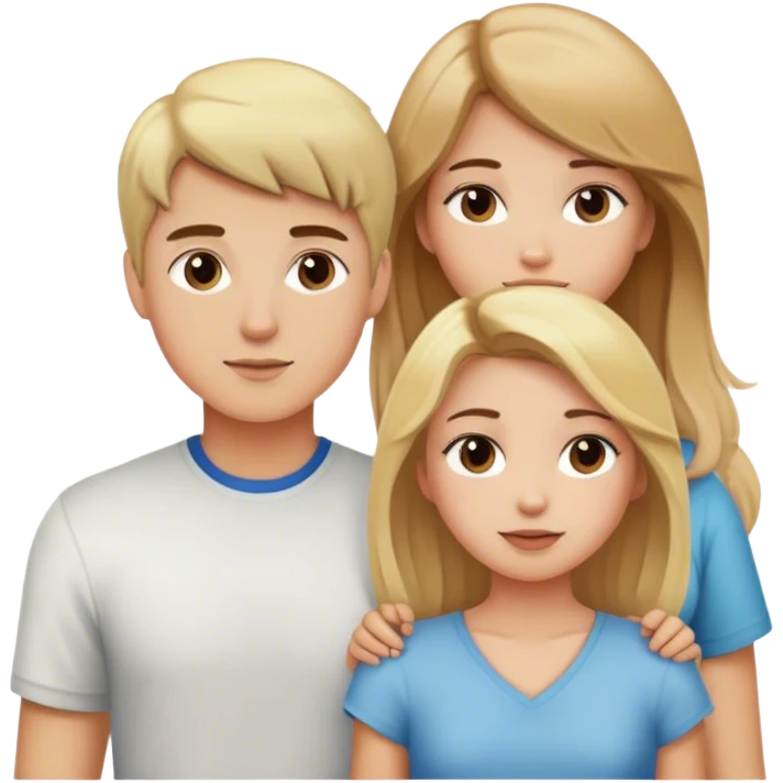 couple with blonde boy and brown haired girl emoji