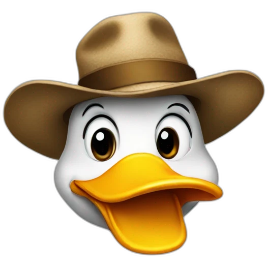 duck with crooked lips and a hat emoji