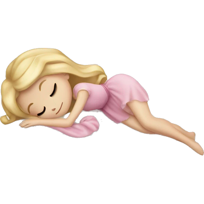 sleeping beauty blonde white girl with a silk pillow emoji