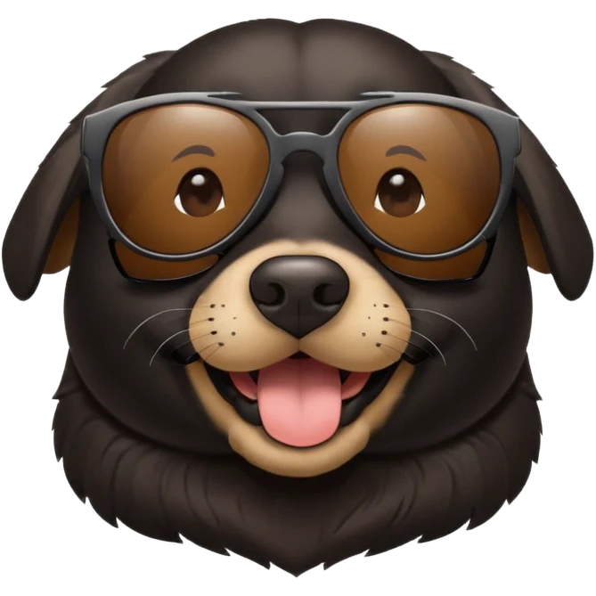 Black lab dog wearing sunglasses emoji