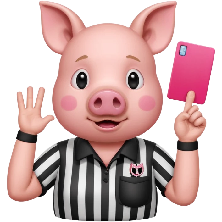 pig referee showing red card emoji