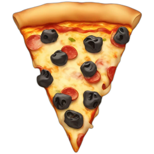 pizza with dark toppings emoji