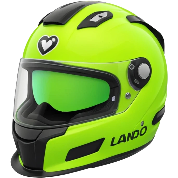 ate a Florecent green heart emoji as the same patterns as Lando Norris's helmet emoji