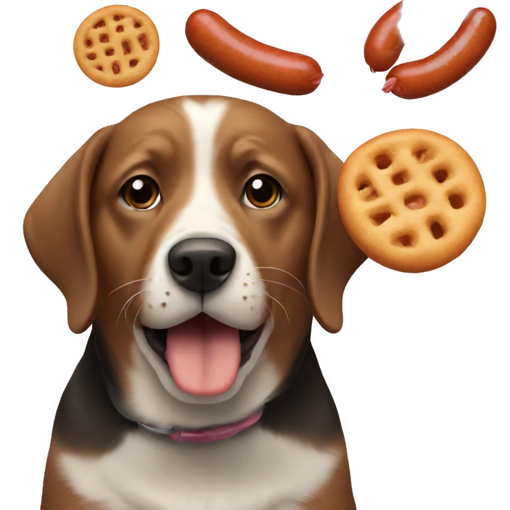 dog eating sausage  emoji
