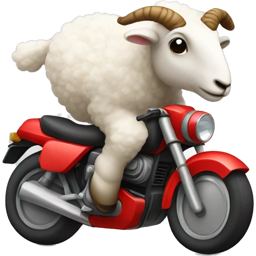 Un mouton sur moto emoji