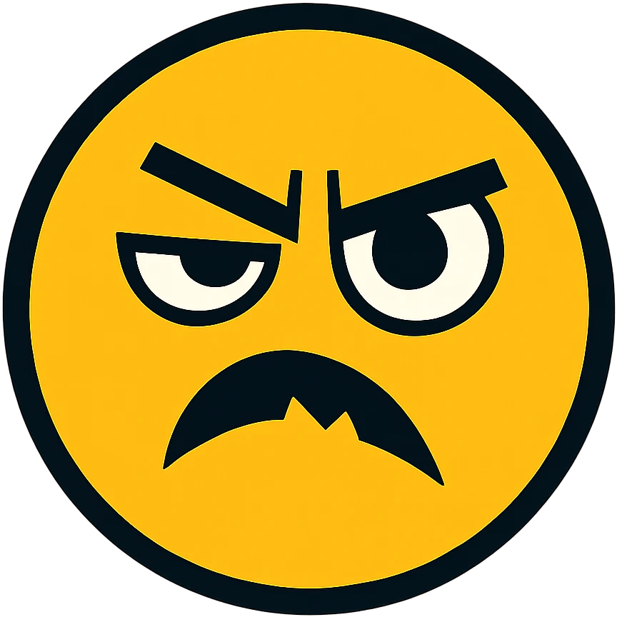 yellow face with one eye half-closed and the other open, angry expression emoji
