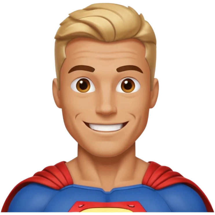 Male superhero face happy emoji