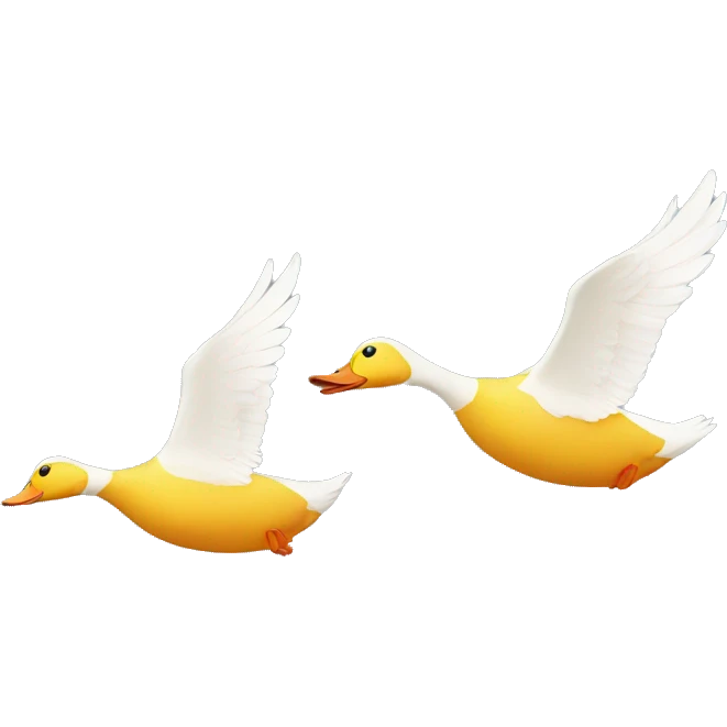 TWO DUCKS FLYING. emoji