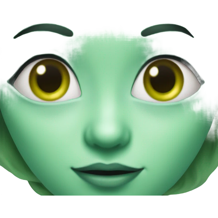 Photo realistic, alien female green emoji