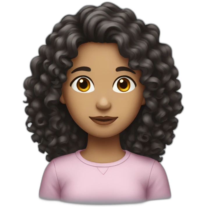 girl with long dark curly hair emoji