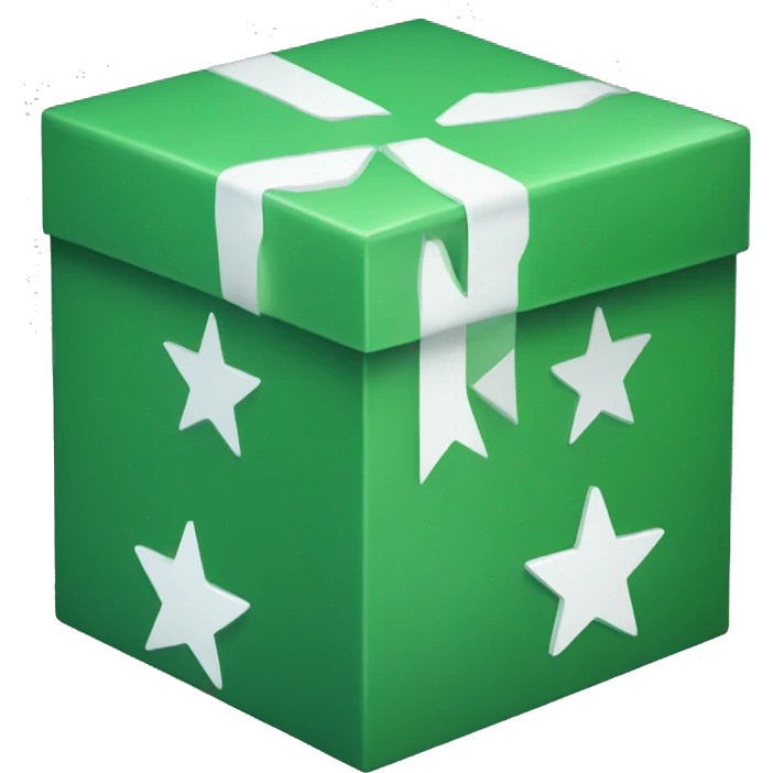 green box with white star inside emoji
