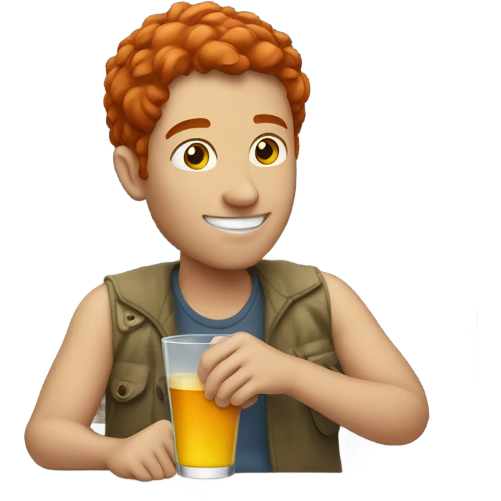 Red head drinking alcohol emoji