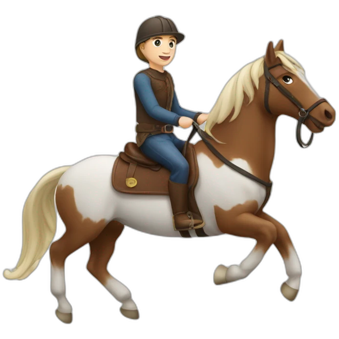 Caucasian riding a horse emoji