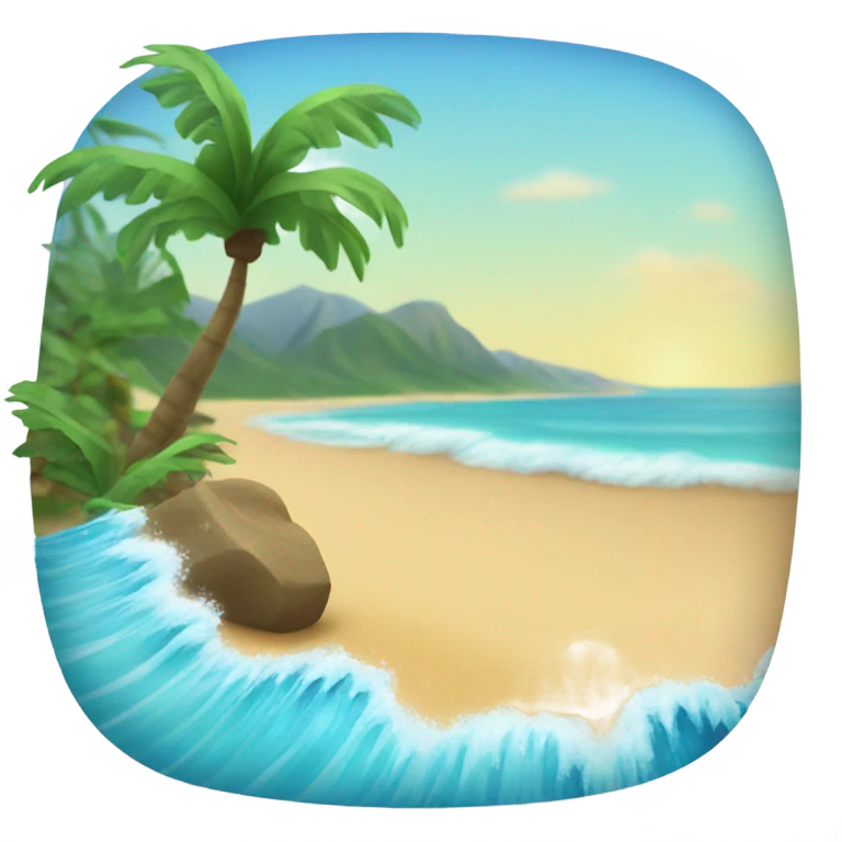 Tropical beach with rolling waves emoji