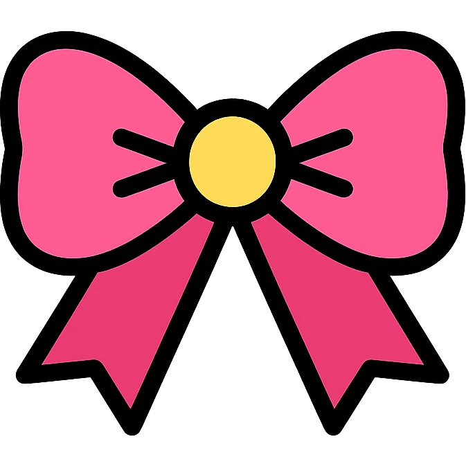 pink bow icon with color outline emoji