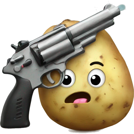 Potato with a gun emoji