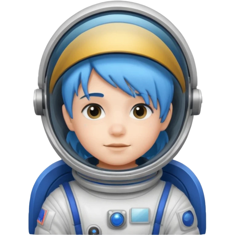 kid astronaut with blue hair emoji