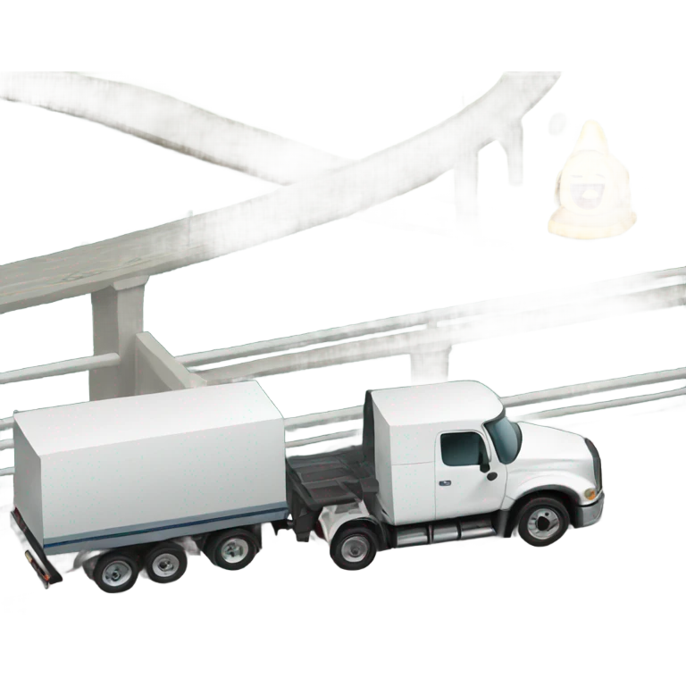 Truck driving off bridge  emoji