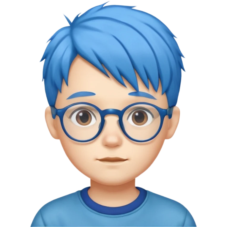 blue haired kid with glassesü emoji