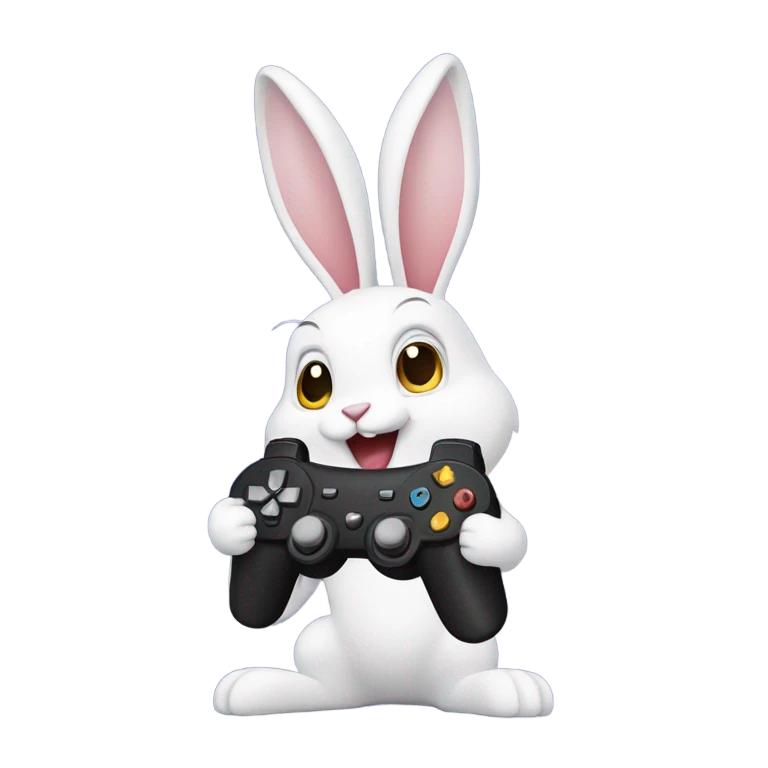 Rabbit playing video games emoji