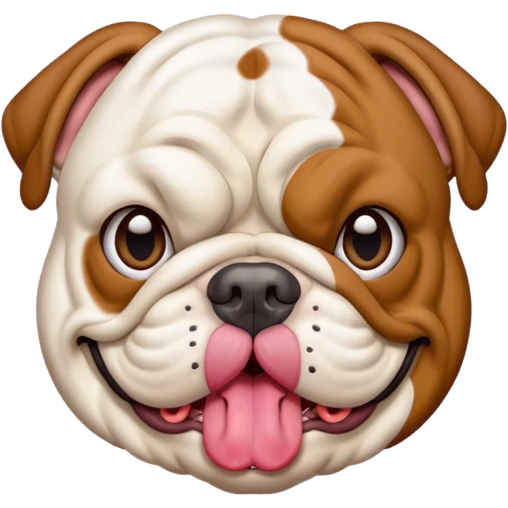 English bulldog with tongue out emoji