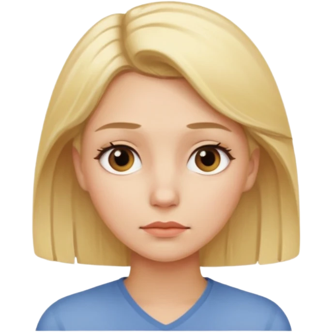 woman with blonde hair thinking emoji