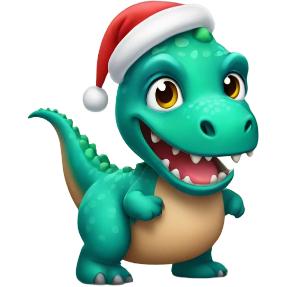 Christmas dinosaur emoji