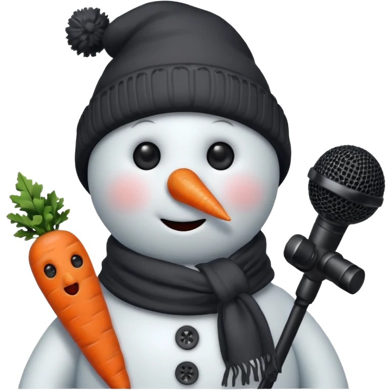 snowmen with microphone emoji