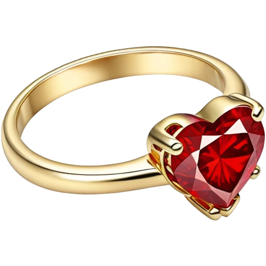 Red Diamond heart gold ring emoji