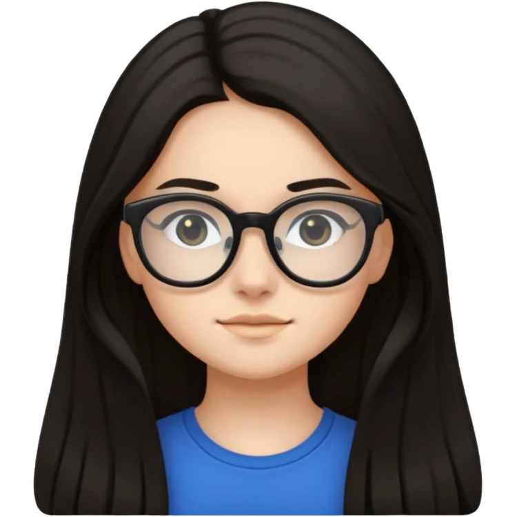 ragazzina di 16 anni mora capelli lunghi con occhiali neri emoji