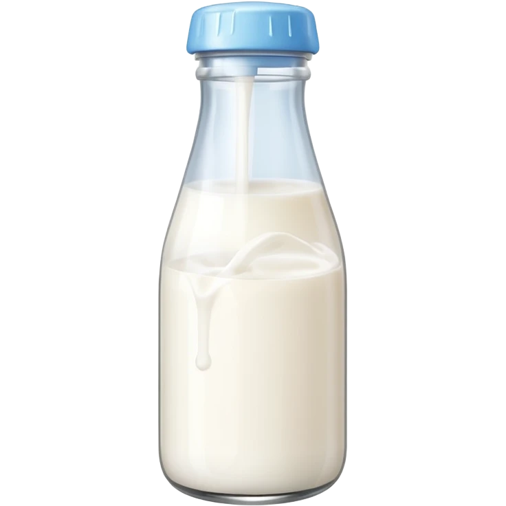 baby Milk bottle with measuring marks and milk drops emoji