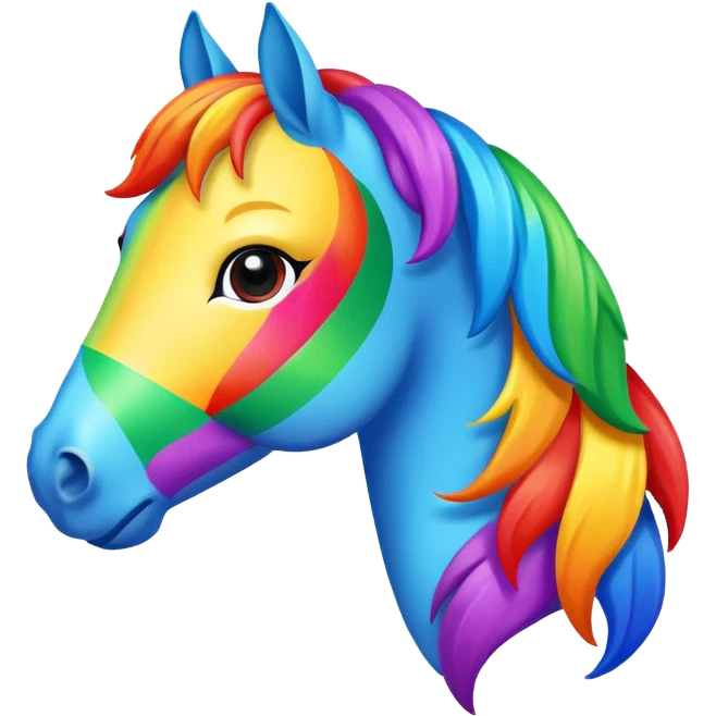 Rainbow bright with horse emoji