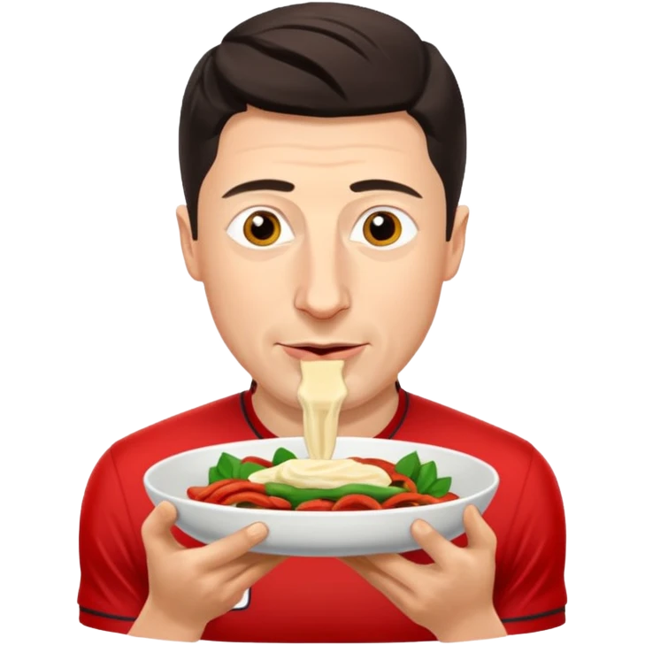 Robert Lewandowski eating perogis emoji