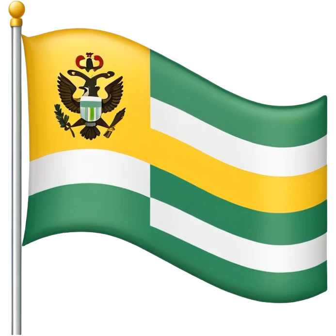 A flag that has a green background and looks kind of like belarus but change the stripes to white and the pattern to yellow. emoji
