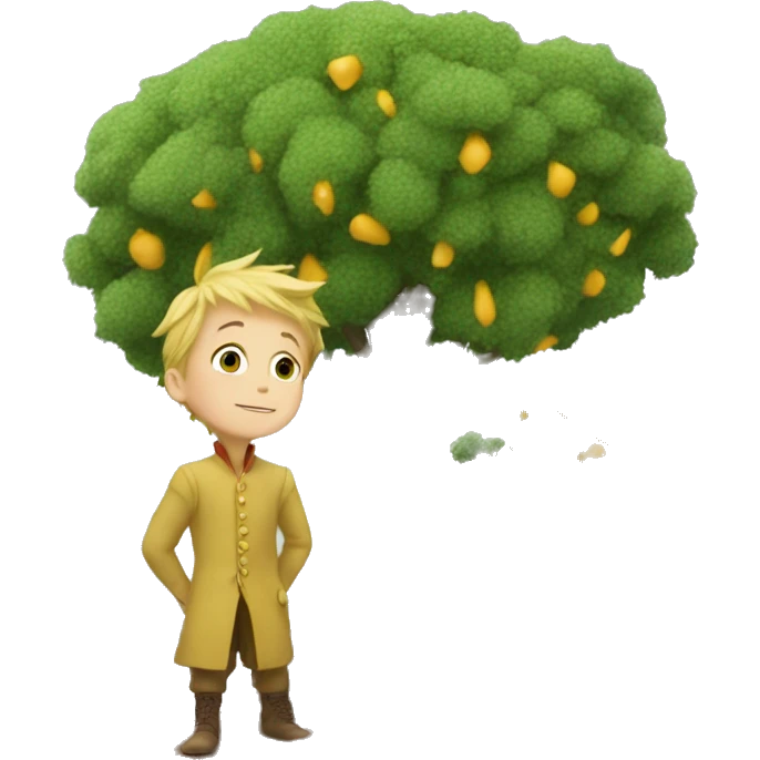 The little prince by the baobab tree emoji